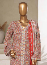 Bin Saeed Fabric - SM-078-EMBC-3 Piece Chikankari Stitched Suit